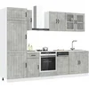 Image de Ensemble de 8 meubles de cuisine "Lucca" en bois d'ingénierie gris béton 3314805