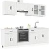 Image de Ensemble de 8 meubles de cuisine "Lucca" en bois d'ingénierie blanc brillant 3314833