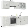 Image de Ensemble de 8 meubles de cuisine "Lucca" en bois d'ingénierie gris béton 3314835