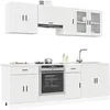 Image de Ensemble de 8 meubles de cuisine "Porto" en bois d'ingénierie blanc 3314841