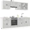 Image de Ensemble de 8 meubles de cuisine "Porto" en bois d'ingénierie gris béton 3314845