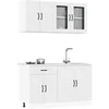 Image de Ensemble de 4 meubles de cuisine "Lucca" en bois d'ingénierie blanc 3314861