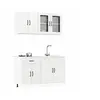 Image de Ensemble de 4 meubles de cuisine "Lucca" en bois d'ingénierie blanc brillant 3314863