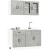 Image de Ensemble de 4 meubles de cuisine "Lucca" en bois d'ingénierie gris béton 3314865