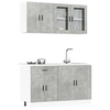 Image de Ensemble de 4 meubles de cuisine "Porto" en bois d'ingénierie gris béton 3314875