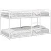 Image de Lit superposé sans matelas blanc 90x190 cm acier, cadre de lit, sommier, meuble de chambre à coucher, lit mezzanine, 4019883