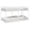 Image de Lit superposé sans matelas blanc 90x200 cm acier, cadre de lit, sommier, meuble de chambre à coucher, lit mezzanine, 4019884