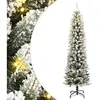 Image de Sapin de Noël artificiel 150 LED et neige floquée 150 cm