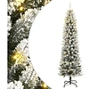 Image de Sapin de Noël artificiel 300 LED et neige floquée 240 cm, arbre de Noël, sapin de Noël réaliste, ornement de Noël, 3315772