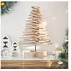 Image de Arbre de Noël en bois pour décoration 80 cm bois massif de pin, décoration de sapin de Noël en bois, sapin de Noël en 858201