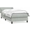 Image de Sommier à lattes de lit et matelas gris clair 80x220 cm velours 3317379