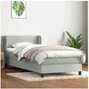 Image de Sommier à lattes de lit et matelas gris clair 80x220 cm velours 3317463