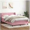 Image de Sommier à lattes de lit avec matelas rose 140x210 cm velours 3317612