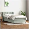 Image de Sommier à lattes de lit et matelas gris clair 80x220 cm velours 3317883
