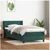 Image de Sommier à lattes de lit et matelas vert foncé 80x220 cm velours 3318138