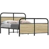 Image de Cadre de lit en métal sans matelas chêne sonoma 140x190 cm, meuble de chambre à coucher, lit double, sommier, lit, 3318648