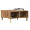 Image de Table basse chêne artisanal 60x60x30 cm bois d'ingénierie, table d'appoint, table de salon, table latérale, bout de 856441