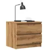 Image de Table de chevet chêne artisanal 50x40x43.5 cm bois d'ingénierie