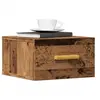 Image de Table de chevet murale vieux bois 35x35x20 cm
