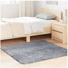 Image de Tapis shaggy à poils longs gris clair 120x120 cm polyester, tapis, tapis de chambre, tapis moderne, tapis de salon, 4102866