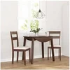 Image de Lot de 2 chaise en bois massif non pliable H. 89 cm interieur marron