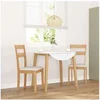 Image de Lot de 2 chaise en bois massif non pliable interieur H. 89 cm naturel