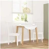 Image de Chaises à manger 2 pcs blanc bois massif caoutchouc