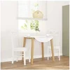 Image de Chaises à manger 2 pcs blanc bois massif caoutchouc