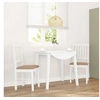 Image de Chaises à manger coussins 2 pcs blanc bois massif caoutchouc