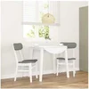 Image de Chaises à manger coussins 2 pcs blanc bois massif caoutchouc