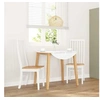 Image de Chaises à manger 2 pcs blanc bois massif caoutchouc