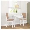 Image de Chaises à manger coussins 2 pcs blanc bois massif caoutchouc