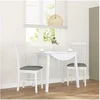 Image de Lot de 2 chaise interieur non pliable en bois massif H. 94 cm blanc