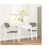 Image de Chaises à manger coussins 2 pcs blanc bois massif caoutchouc