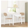 Image de Chaises à manger coussins 2 pcs blanc bois massif caoutchouc, chaise à dîner, chaise, chaise de salon, chaises à 4102527