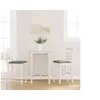 Image de Tabourets de bar avec coussins 2 pcs blanc bois massif d'hévéa, chaise, chaise de bar de cuisine, chaise de 4102541