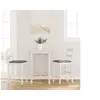 Image de Tabourets de bar avec coussins 2 pcs blanc bois massif d'hévéa, chaise, chaise de bar de cuisine, chaise de bistrot 4102559