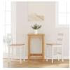 Image de Tabourets de bar 2 pcs blanc bois massif d hévéa