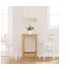 Image de Tabourets de bar 2 pcs blanc bois massif d hévéa
