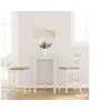 Image de Tabourets de bar avec coussins 2 pcs blanc bois massif d hévéa