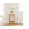 Image de Chaises de bar 2 pcs blanc bois massif d hévéa