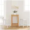 Image de Lot de 2 chaise de bar interieur non pliable en bois massif H. 63 cm blanc