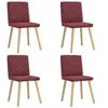Image de Chaises à manger lot de 4 rouge bordeaux tissu