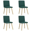 Image de Chaises à manger lot de 4 vert foncé tissu