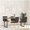 Image de Chaises à manger lot de 4 marron foncé tissu