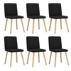 Image de Chaises à manger lot de 6 noir tissu