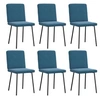 Image de Chaises à manger lot de 6 bleu velours