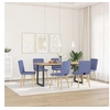 Image de Chaises à manger lot de 6 bleu jean tissu