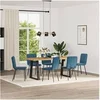 Image de Chaises à manger lot de 6 bleu velours