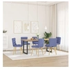 Image de Chaises à manger lot de 6 bleu jean tissu